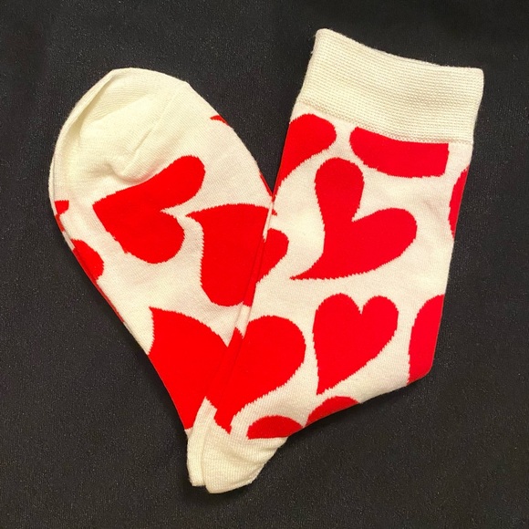 unbranded Accessories - Charming Red Heart Patterned Socks | Keep love in the air with your feet
